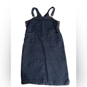 White stuff FRONT POCKET DENIM OVERALL MINI DRESS WOMEN'S SIZE 20 England​